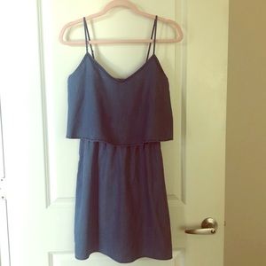 Ruffle chambray dress